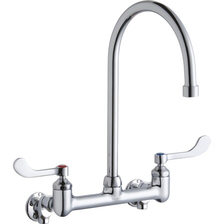 Elkay Elkay 8" Centers WFaucet 8" Gsnk Spout 4" Hndle 1/2 Offset Inlets+Stop LK940GN08T4S